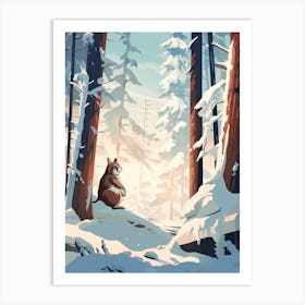 Winter Chipmunk 3 Illustration Art Print