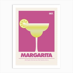 Margarita, Cocktail Print (Dusk Pink) Art Print