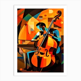 Cello Cubist - Jazz Musician Art Print