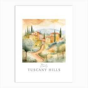 Italy Tuscany Hills Storybook 5 Travel Poster Watercolour Art Print