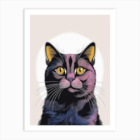 Black Cat Portrait Art Print