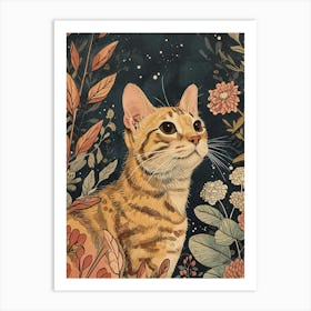 Bengal Cat Japanese Illustration 3 Art Print