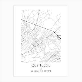 Quartucciu,Italy Minimalist Map Poster