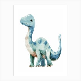 Blue Pastel Dryosaurus Dinosaur 1 Art Print