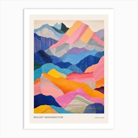 Mount Washington United States 5 Colourful Mountain Illustration Poster Art Print