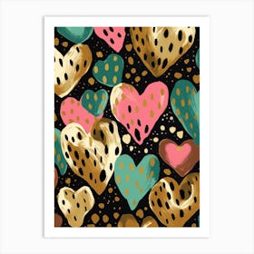 Acrylic And Dotty Lines Heart Art Print