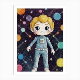 Girl In Space 3 Art Print