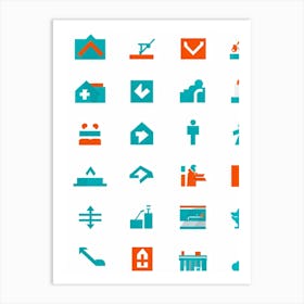 A Modern And Comprehensive Collection Of Pictograms A Mix Of Environmental And Construction Pictogr (4) Art Print