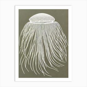 Box Jellyfish Linocut Art Print