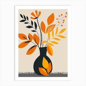 Autumn Leaves In A Vase 3 Art Print