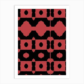 Abstract Red And Black Pattern Art Print