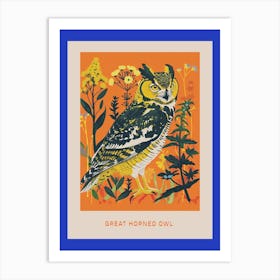 Spring Birds Poster Great Horned Owl 2 Art Print