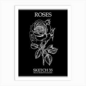 Roses Sketch 35 Poster Inverted Art Print