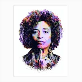 Angela Davis Splash Colorful Art Art Print