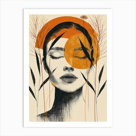 sun in her head boho art Art Print