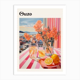 Ouzo 2 Retro Cocktail Poster Art Print