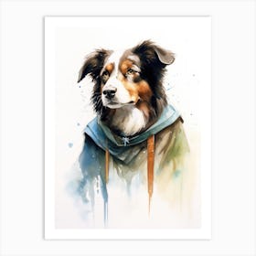 Border Collie Dog As A Jedi 2 Art Print
