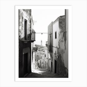 Cefalù, Italy, Black And White Photography 1 Art Print