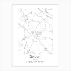 Geldern,Germany Minimalist Map Art Print