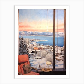 Winter Cityscape Lake Tahoe Usa Art Print