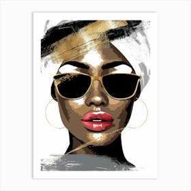 Black Woman In Sunglasses Art Print