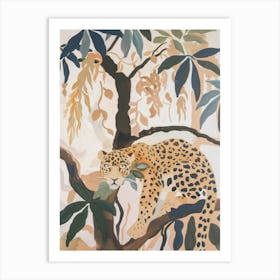 Jaguars Pastels Jungle Illustration 4 Art Print