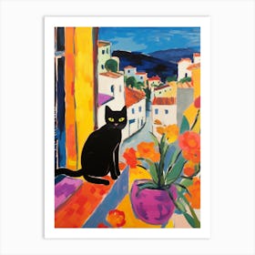 Painting Of A Cat In Alicante Spain 1 Art Print