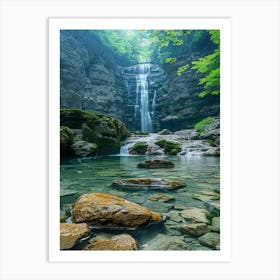 Waterfall In The Forest 5 Art Print