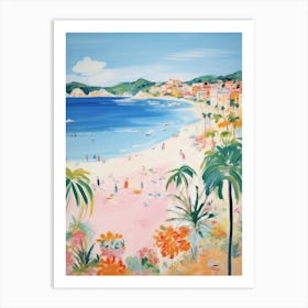 Porto Cervo, Sardinia   Italy Beach Club Lido Watercolour 1 Art Print