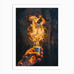 Light Bulb On Fire 1 Art Print