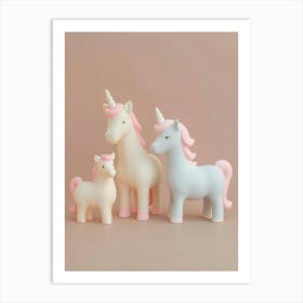 Toy Unicorn Family Pastel 1 Art Print