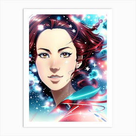 Fantasy Anime Girl In Space Art Print