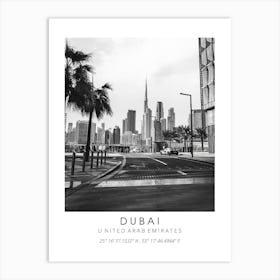 Dubai United Arab Emirates Black And White Art Print