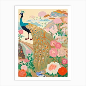 Maximalist Bird Painting Peacock 1 Art Print