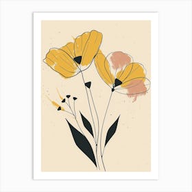 Johannesburg Flower Market Boho Minimalist Style Art Print