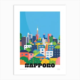 Sapporo Japan 3 Colourful Travel Poster Art Print