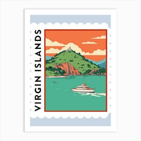 Virgin Islands 3 Travel Stamp Poster Art Print