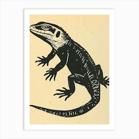 Panther Chameleon Bold Block 2 Art Print