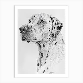 Dalmation Line Sketch 1 Art Print