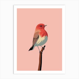 Minimalist European Robin 1 Illustration Art Print