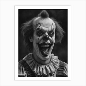 Painted Terror Creepy Freaky Clown Art Print