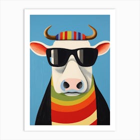 Little Cow 2 Wearing Sunglasses Art Print