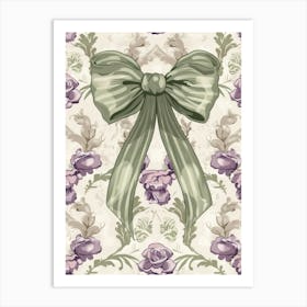 Coquette In Sage And Pink1 Pattern Art Print