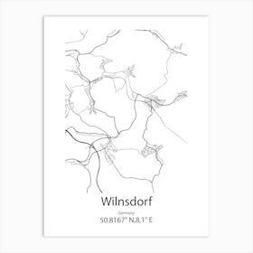 Wilnsdorf,Germany Minimalist Map Art Print