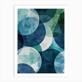 Blue Circles 42 Art Print