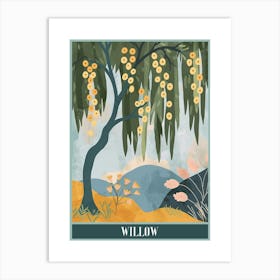 Willow Tree Flat Illustration 5 Poster Art Print