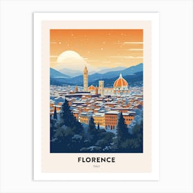 Winter Night  Travel Poster Florence Italy 1 Art Print