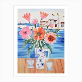 Flowers By The Sea Art Print