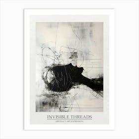 Invisible Threads Abstract Black And White 5 Poster Art Print