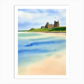 Bamburgh Beach 3, Northumberland Watercolour Art Print
